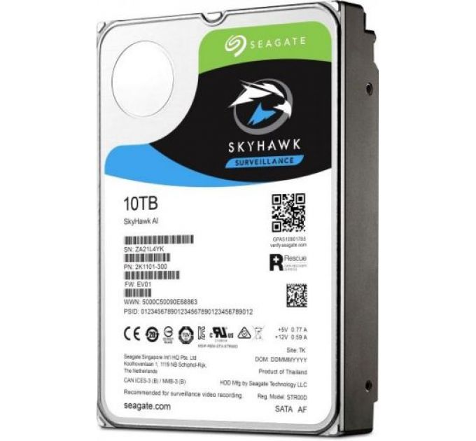 Жесткий диск 10TB SATA 6Gb/s Seagate ST10000VE0008 3.5" SkyHawk AI 7200rpm 256MB