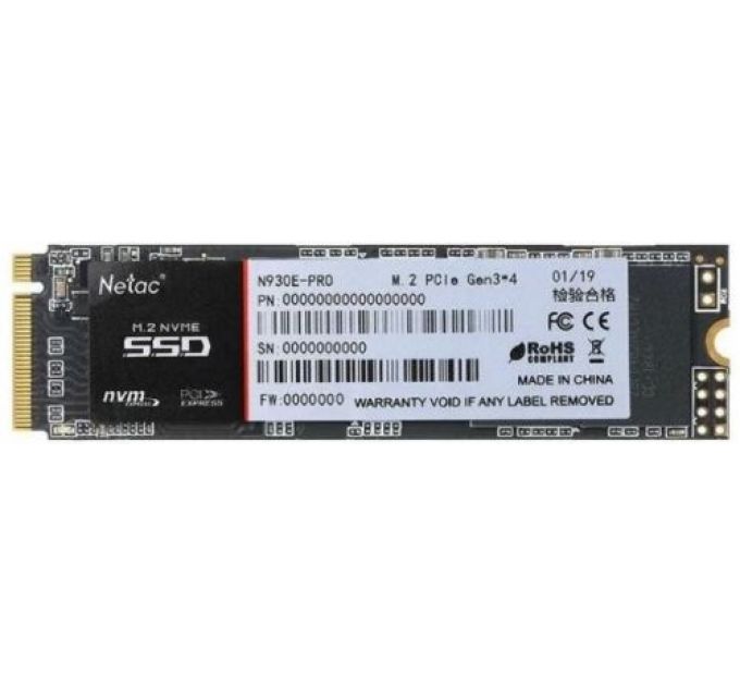 Накопитель SSD M.2 2280 Netac NT01N930E-512G-E4X N930E Pro 512GB PCIe Gen3*4 NVMe 3D TLC 2130/1720MB/s