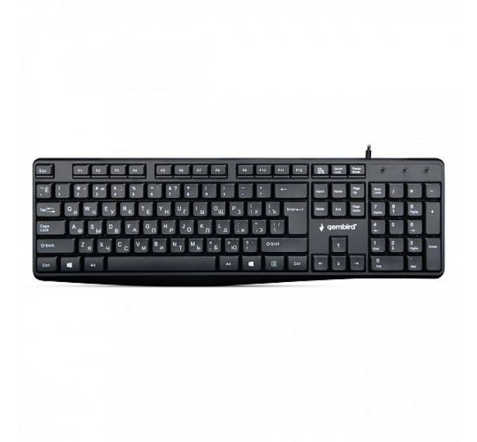 Клавиатура Gembird KB-8410 черная, шоколадный тип клавиш, 104 кл., кабель 1,5м
