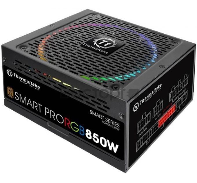 Блок питания ATX Thermaltake Smart Pro RGB 850W PS-SPR-0850FPCBEU-R Полностью модульный, 80Plus Bronze, RTL