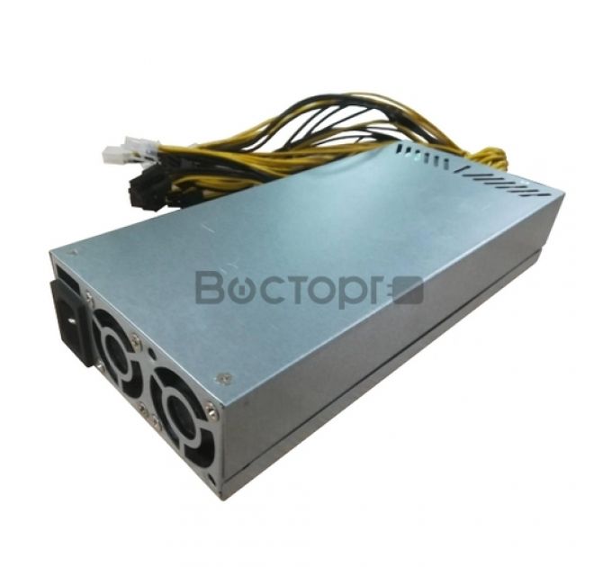 Блок питания R-Senda SD-2400W-BTC-1 16AWG for ASIC overclock mode S9 18TH, 2400W Mining PSU all cabels 16AWG, высота 4 см, Connector:,6pin *10pcs +15