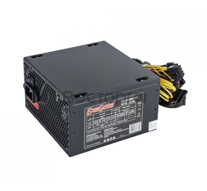 Блок питания 500W ExeGate 500NPXE(+PFC), ATX, PC, black, 12cm fan, 24p+4p, 6/8p PCI-E, 4*SATA,3*IDE, FDD + кабель 220V в комплекте