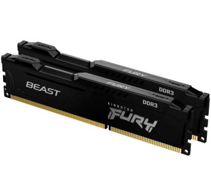 Модуль памяти DDR3 16GB (2*8GB) Kingston FURY KF316C10BBK2/16 Beast Black 1600MHz CL10 2RX8 1.5V 240-pin 4Gbit