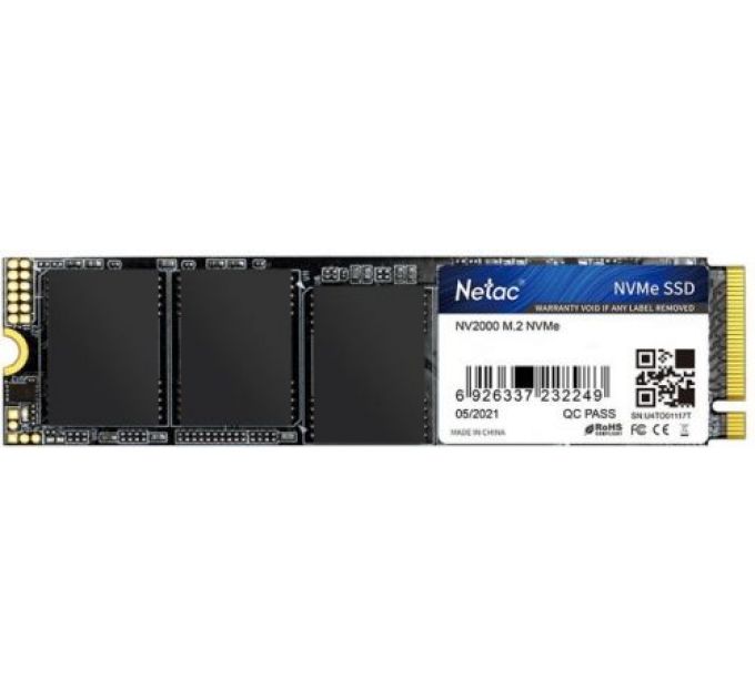 Накопитель SSD M.2 2280 Netac NT01NV2000-512-E4X NV2000 512GB PCIe Gen3*4 NVMe 3D TLC 2500/2100MB/s MTBF 2M