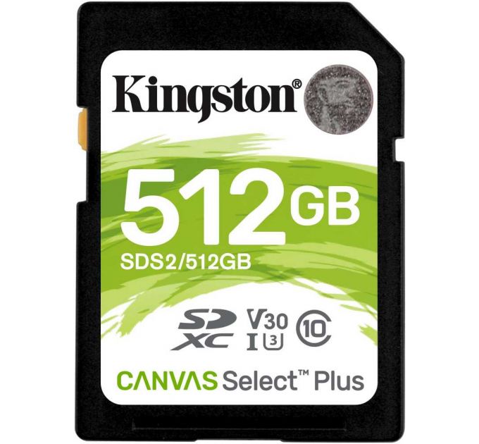 Флеш карта SDXC 512Gb Class10 Kingston SDS2/512GB Canvas Select Plus w/o adapter