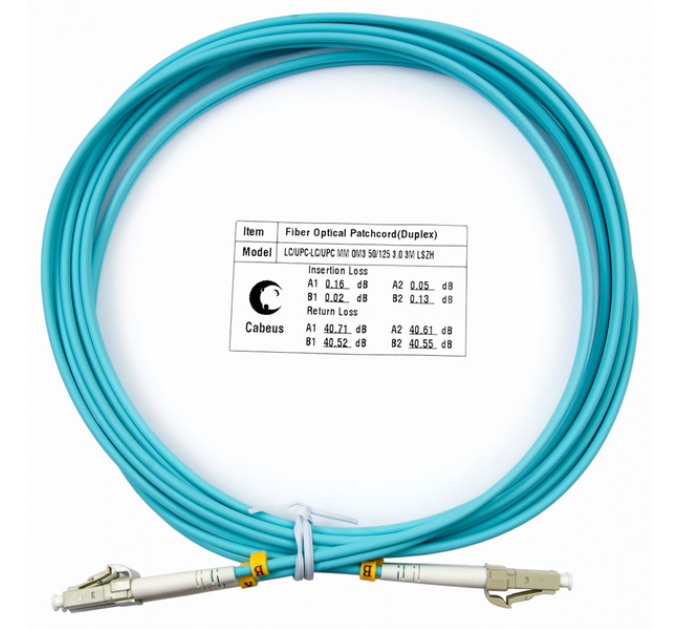 Cabeus FOP-50-LC-LC-3m Шнур оптический duplex LC-LC 50/125 mm OM3 3м LSZH (FOP-50-LC-LC-3m)