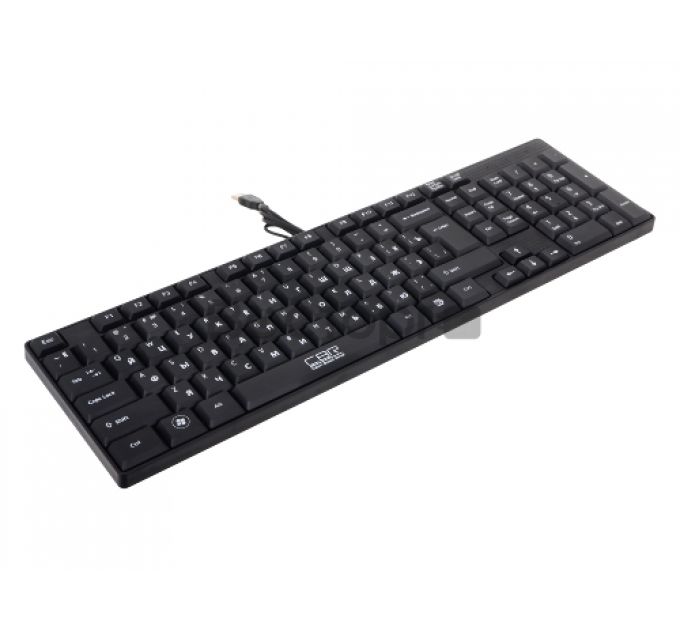 Клавиатура CBR KB 110 Black USB, Клавиатура офисн.,поверхность под карбон, переключение языка 1 кнопкой (софт)