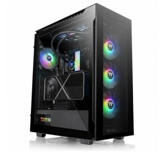 Корпус ATX Thermaltake Divider 500 TG ARGB CA-1T4-00M1WN-01 черный, без БП, 4 панели из закаленного стекла, 3*120mm ARGB/120mm fan, Type-C, 2*USB 3.0,