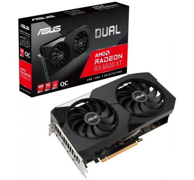 Видеокарта PCI-E ASUS Radeon RX 6600 XT DUAL OC (DUAL-RX6600XT-O8G) 8GB GDDR6 128bit 7nm 2000/16000MHz HDMI/3*DP