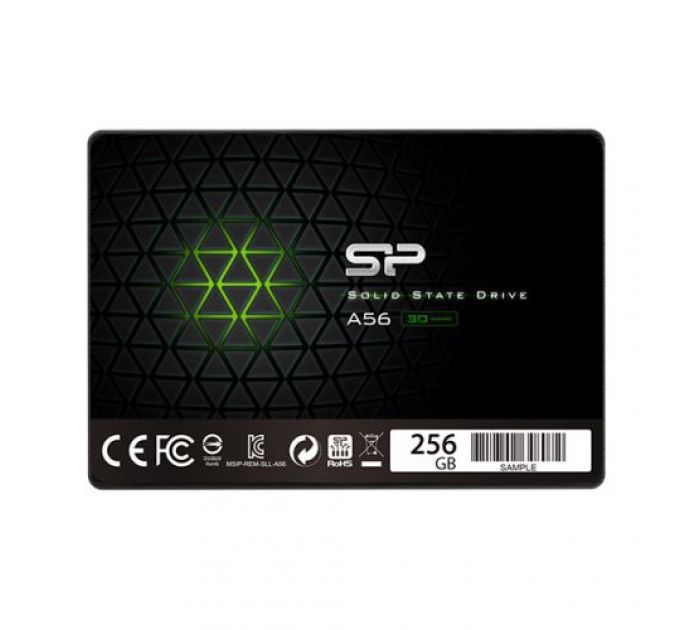 Накопитель SSD 2.5'' Silicon Power SP256GBSS3A56B25 Ace A56 256GB 3D NAND TLC 560/530MBs 7mm черный