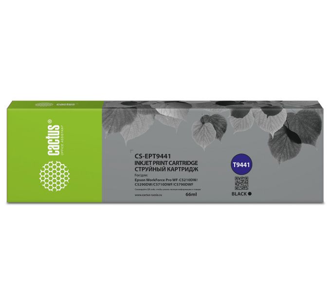 Картридж струйный Cactus CS-EPT9441 T9441 черный (66мл) для Epson WorkForce WF-C5290DW/WF-C5790DW