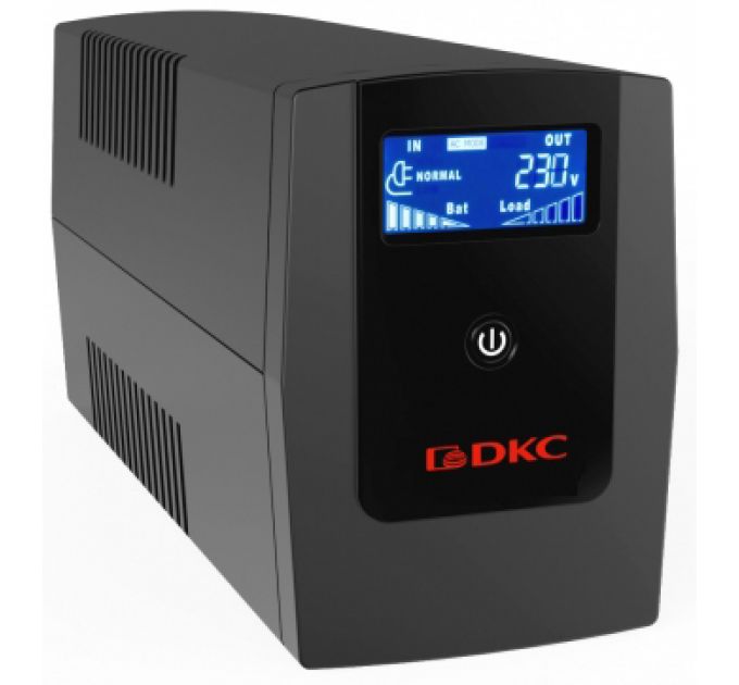 Линейно-интерактивный ИБП ДКС серии Info LCD, 800 ВА/480 Вт, 1/1, 3xIEC C13, USB + RJ45, LCD, 1x8Aч DKC INFOLCD800I