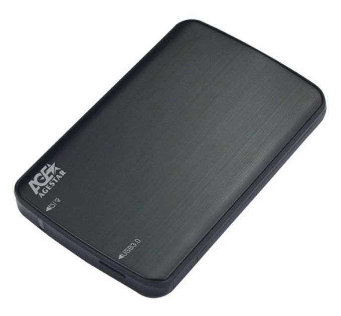 Внешний корпус для HDD/SSD AgeStar 3UB2A12 SATA пластик/алюминий черный 2.5;