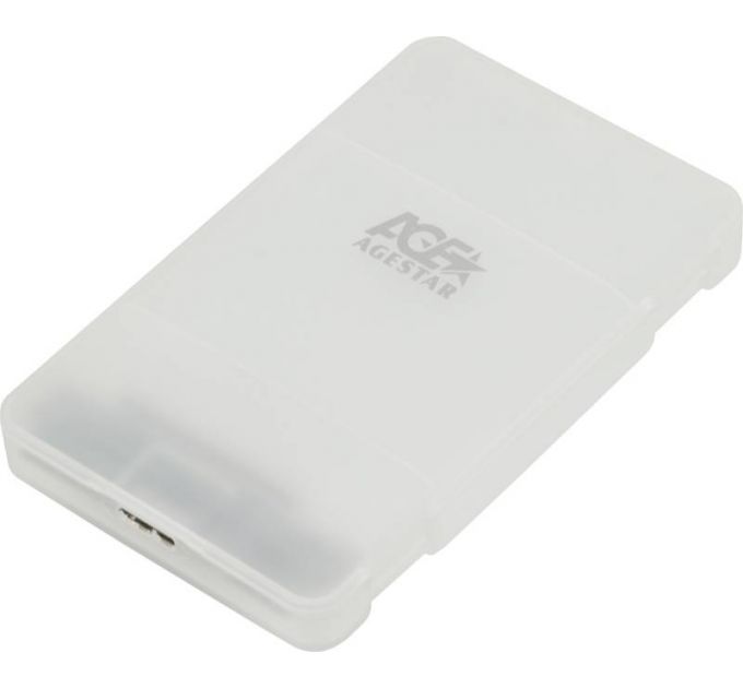 Внешний корпус для HDD/SSD AgeStar 31UBCP3 SATA пластик белый 2.5;