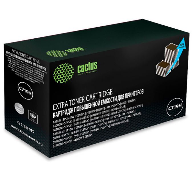 Картридж лазерный Cactus CS-C719H-MPS 719HX черный (8000стр.) для Canon MF5840dni-Sensys/MF5880dni; LBP6300i/6650i