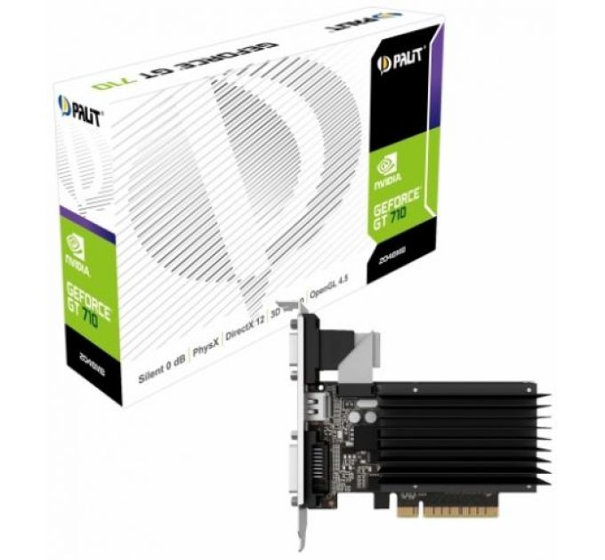 Видеокарта PCI-E Palit GeForce GT 710 LP NEAT7100HD46-2080F 2GB sDDR3 64bit CRT DVI/HDMI