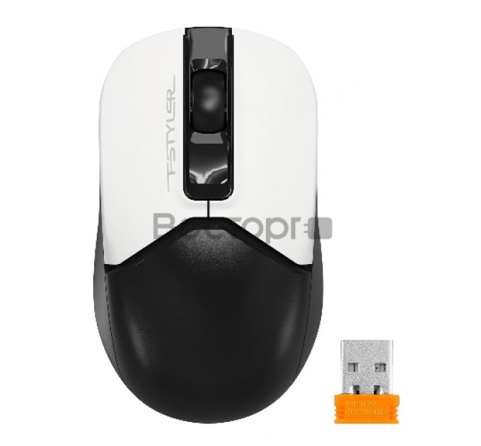 Мышь A4Tech Fstyler FG12S Panda белый/черный оптическая (1200dpi) silent беспроводная USB (3but)