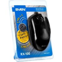 Мышь Sven RX-100 чёрная (кн. копировать-вставить. 5+1кл. 1000-400DPI, блист.)