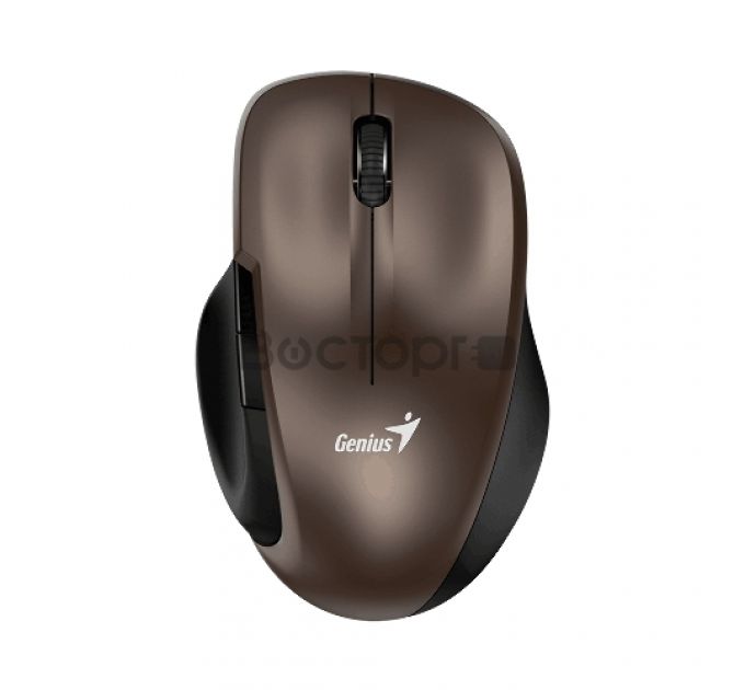 Мышь беспроводная Genius Ergo 8200S Chocolate. Полноразмерная, эргономичная, бесшумная, 5 кнопок. DPI 1200. Сенсор Blue Eye. Частота 2.4 GHz.