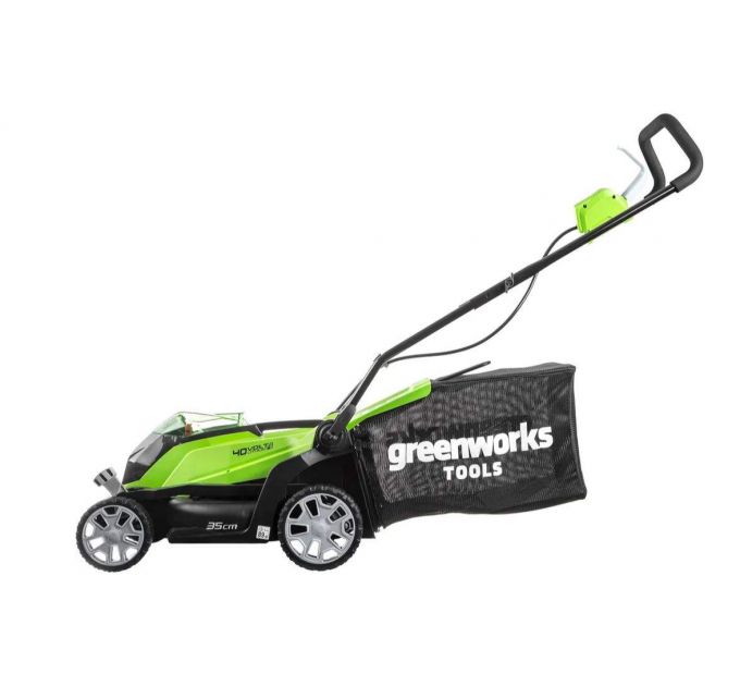 Газонокосилка "Greenworks", с аккумулятором и зарядным устройством. 2501907UB
