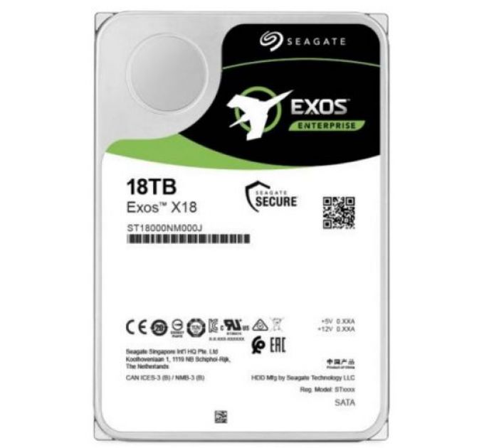 Жесткий диск 18TB SAS 12Gb/s Seagate ST18000NM004J 3.5" Exos X18 7200rpm 256MB