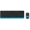 Клавиатура и мышь Wireless A4Tech FG1010 BLUE черно-синие, USB