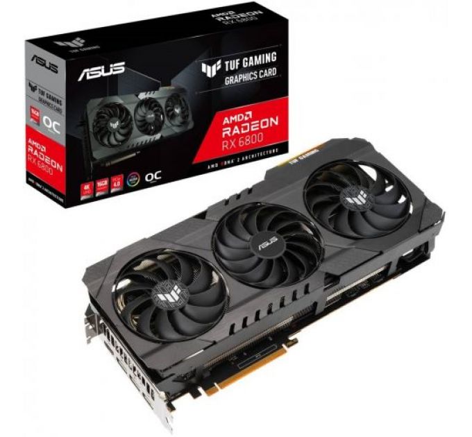 Видеокарта PCI-E ASUS Radeon RX 6800 TUF Gaming OC (TUF-RX6800-O16G-GAMING) 16GB GDDR6 256bit 7nm 1775/16000MHz HDMI/3*DP RTL