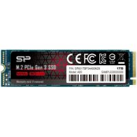 Накопитель SSD M.2 2280 Silicon Power SP001TBP34A80M28 P34A80 1TB PCI-E x4 NVMe 3200/3000MB/s 3D TLC NAND MTBF 2M