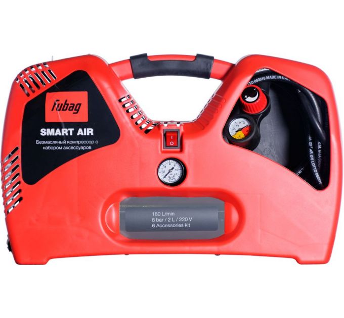 Компрессор поршневой Fubag Basic Smart Air безмасляный 180л/мин 2л 1100Вт красный/черный