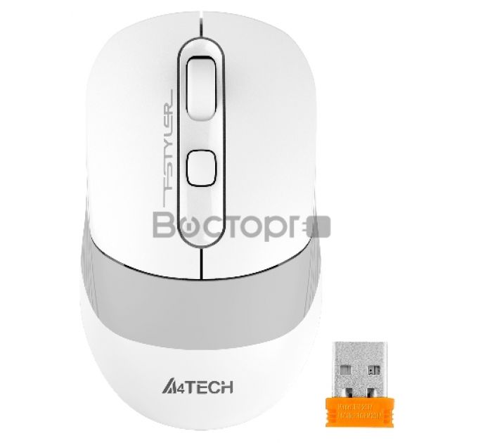 Мышь A4Tech Fstyler FB10C белый/серый оптическая (2400dpi) беспроводная BT/Radio USB (4but)