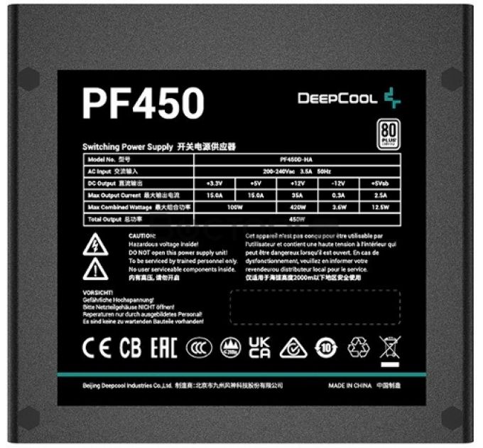 Блок питания Deepcool PF450 R-PF450D-HA0B-EU (450 Вт)