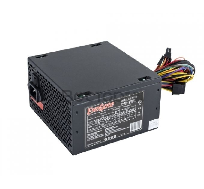 Блок питания 350W ExeGate XP350, ATX, PC, black, 12cm fan, 24p+4p, 3*SATA, 2*IDE, FDD + кабель 220V в комплекте