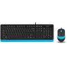 Клавиатура и мышь A4Tech F1010 BLUE черно-синие, USB