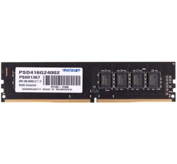 Модуль памяти DDR4 16GB Patriot PSD416G24002 PC4-19200 2400MHz CL17 1.2V RTL