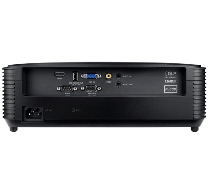 Проектор Optoma S400LVe (DLP, SVGA 800x600, 4000Lm, 25000:1, HDMI, VGA, Composite video, Audio-in 3.5mm, VGA-OUT, Audio-Out 3.5mm, 1x10W speaker, 3D Ready, lamp 6000hrs, Black, 3.05kg) (E9PX7D103EZ2)