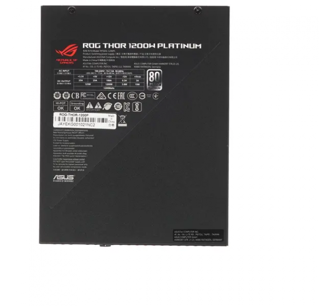 Блок питания ASUS ROG THOR 1600W (90YE00K0-B0NA00)