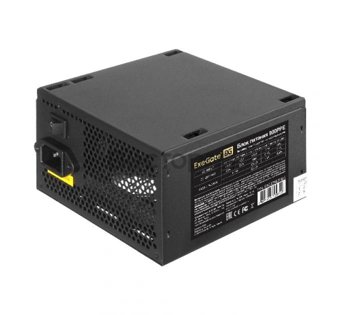 Блок питания 900W ExeGate 900PPE (ATX, APFC, PC, КПД 80% (80 PLUS), 12cm fan, 24pin, 2x(4+4)pin, PCIe, 6xSATA, 4xIDE, black, кабель 220V в комплекте)