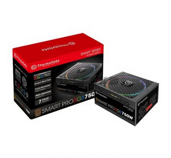 Блок питания ATX Thermaltake Smart Pro RGB 750W PS-SPR-0750FPCBEU-R Полностью модульный, 80Plus Bronze, RTL