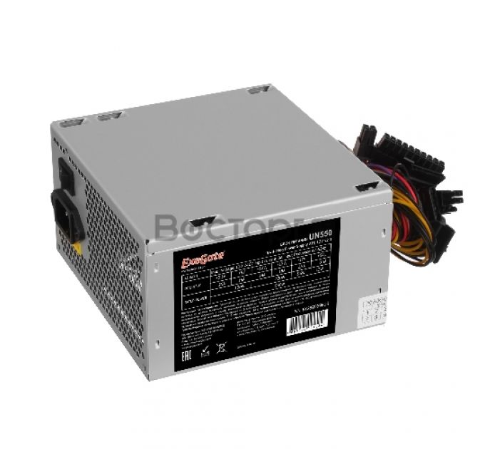 Блок питания 550W ExeGate UN550, ATX, PC, 12cm fan, 24p+4p, 6/8p PCI-E, 3*SATA, 2*IDE, FDD + кабель 220V в комплекте