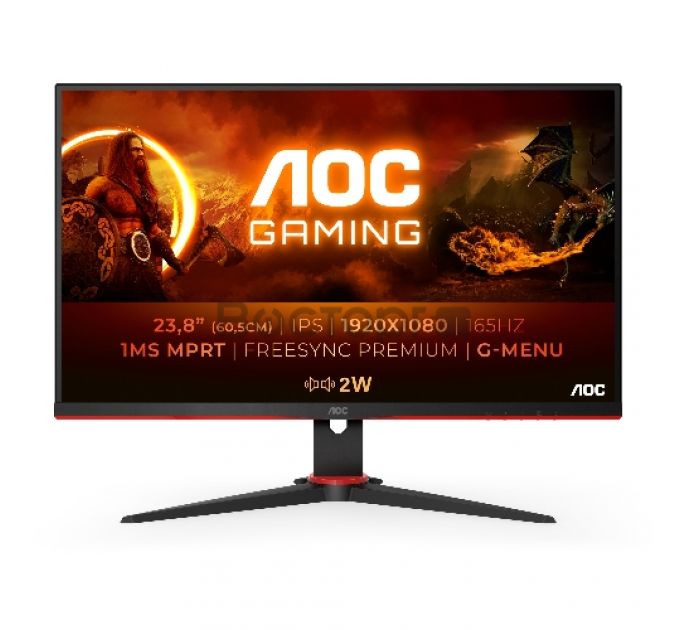 МОНИТОР 23.8" AOC 24G2SPAE Black-Red (IPS, 1920x1080, 165Hz, 1 ms, 178°/178°, 300 cd/m, 80M:1, +2xHDMI 1.4, +DP)