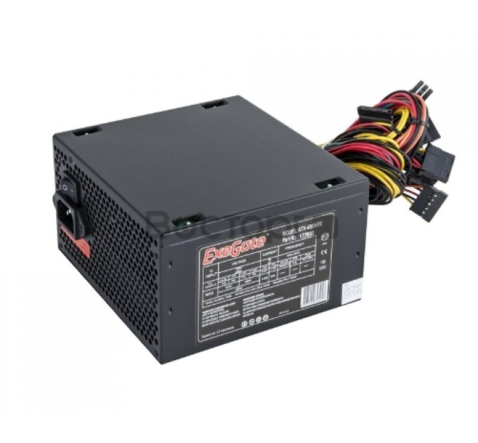 Блок питания 450W ExeGate 450NPX, ATX, PC, black, 12cm fan, 24+4p, 6/8p PCI-E, 3*SATA, 2*IDE, FDD + кабель 220V в комплекте