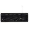 Клавиатура проводная Gembird KB-200L черная, USB, 104 клавиши, подсветка-белая, 1.45м