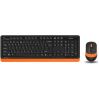Клавиатура и мышь Wireless A4Tech FG1010 ORANGE черно-оранжевый, USB