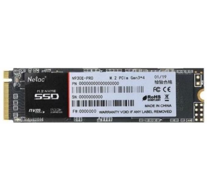 Накопитель SSD M.2 2280 Netac NT01N930E-001T-E4X N930E Pro 1TB PCIe Gen3*4 NVMe 3D TLC 2130/1720MB/s