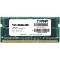 Модуль памяти SODIMM DDR3 8GB Patriot PSD38G16002S PC3-12800 1600MHz CL11 1.5V RTL