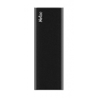 Внешний твердотельный накопитель Netac Z SLIM Black USB 3.2 Gen 2 Type-C External SSD 2TB, R/W up to 550MB/480MB/s,with USB-C to USB-A cable and USB-A to USB-C adapter