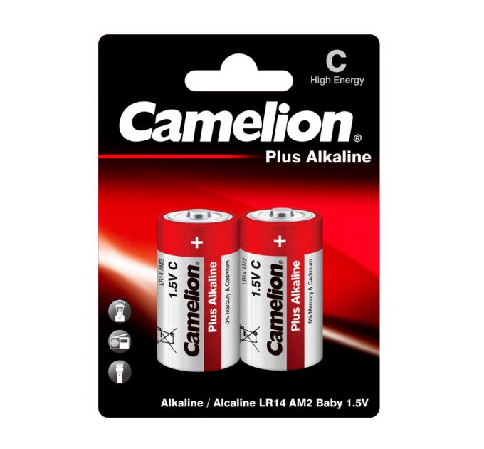 Батарея Camelion Plus Alkaline LR14-BP2 C 8000mAh (2шт) блистер