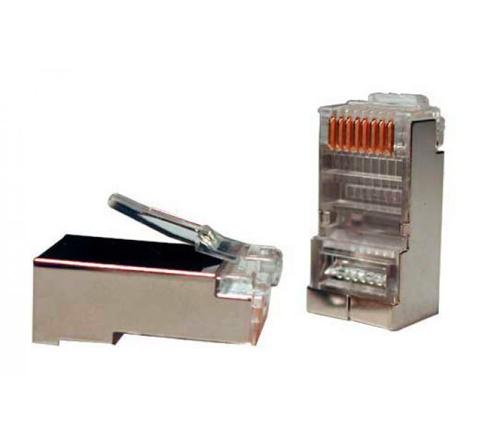 Коннектор Hyperline (PLUG-8P8C-U-C5-SH-100) FTP кат.5e RJ45 прозрачный (упак.:100шт)