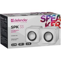 Колонки Defender SPK 33 2.0 белый 5Вт портативные