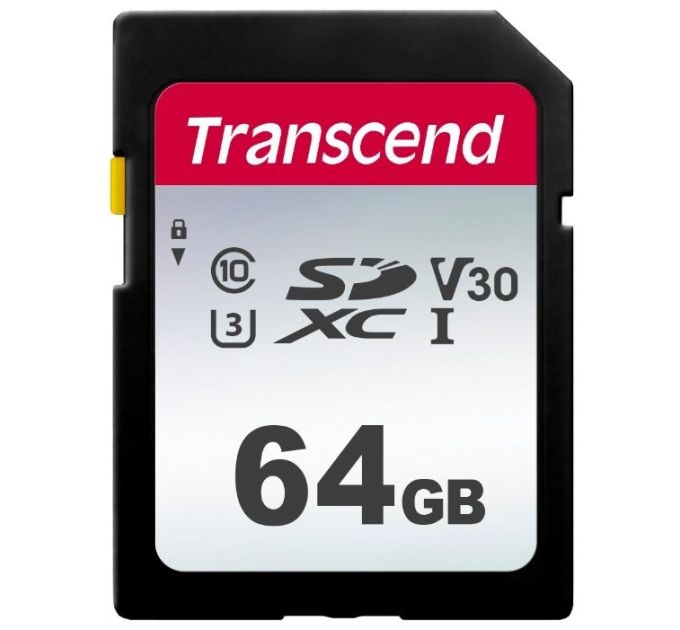 Флеш карта SDXC 64Gb Class10 Transcend TS64GSDC300S 300S w/o adapter